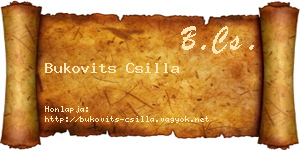 Bukovits Csilla névjegykártya